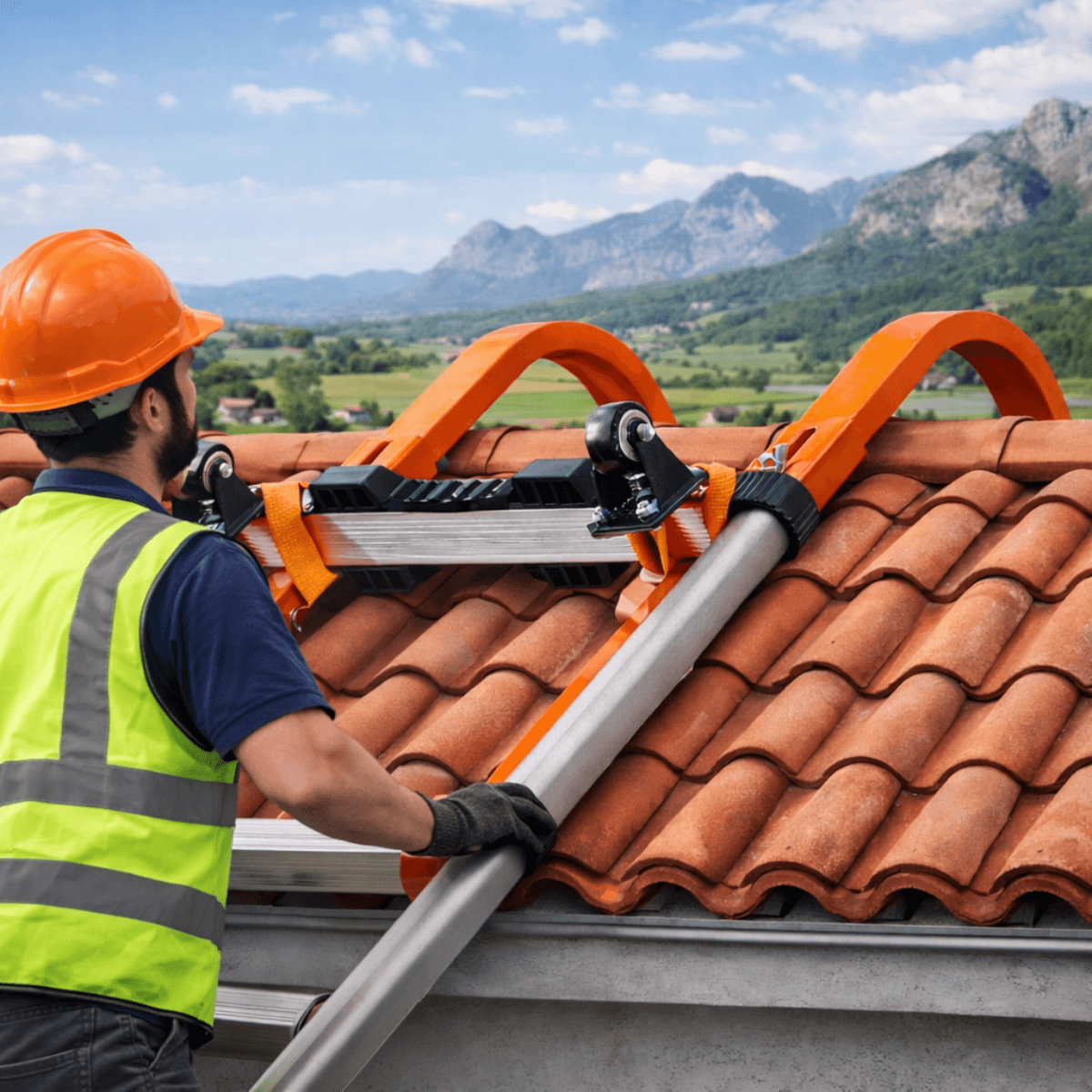 Roof Hook Set with Wheels worker
