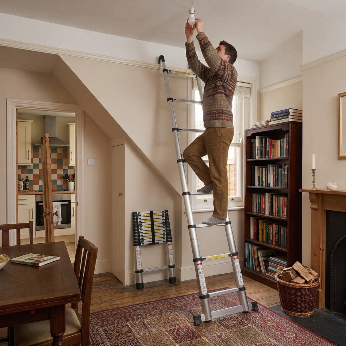 Telescopic Ladder 3.8m Alu AscendPro 380 homeowner